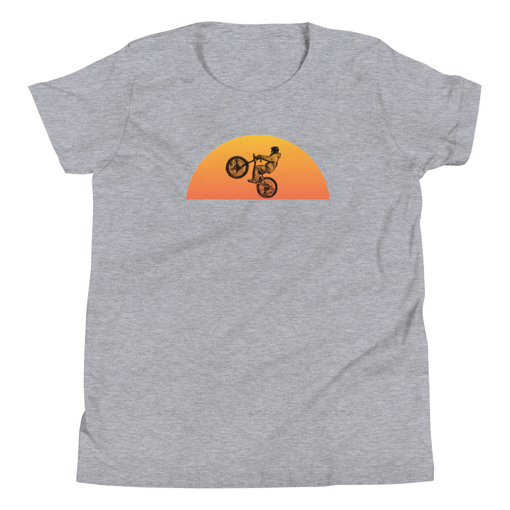 Wheelieing off into the sunset (youth tee)
