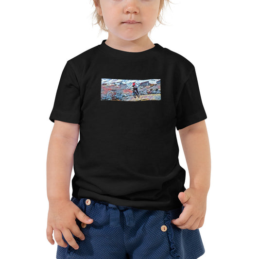 Even the littlest drops are scary from a bike (toddler T-shirt)